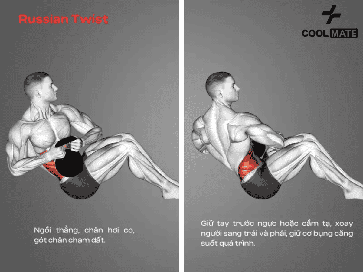 Thực hiện đều đặn Vặn bụng kiểu Nga sẽ giúp vóc dáng thon gọn và bụng săn chắc