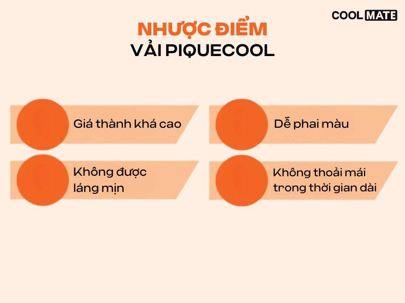 Nhược điểm vải Piquecool