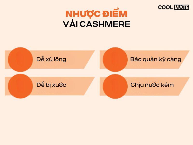 Nhược điểm vải Cashmere