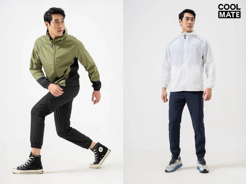 Áo ôm, quần legging và áo khoác dù (áo khoác gió)