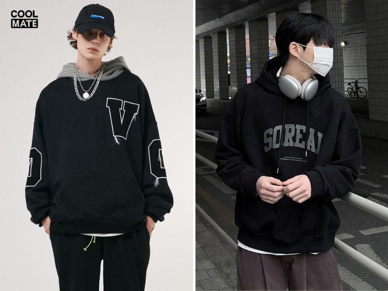 Phối áo hoodie đen với phụ kiện