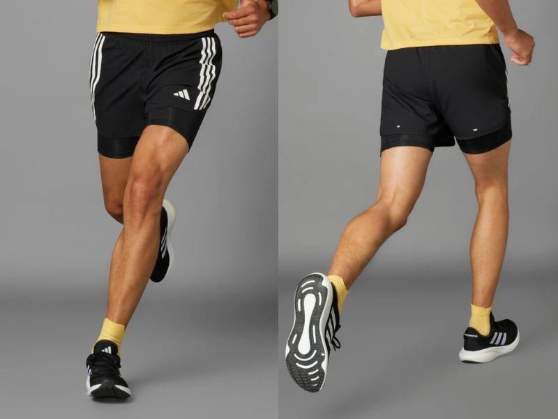 Quần chạy bộ nam 2 lớp 2 trong 1 Adidas mới 