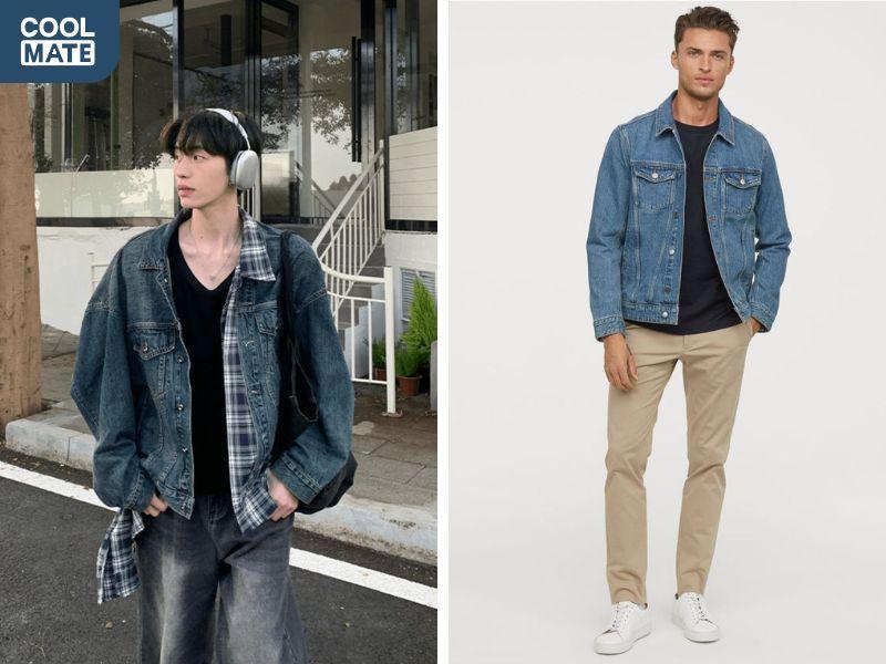Smart casual cùng áo khoác jeans nam mang đến vẻ trẻ trung