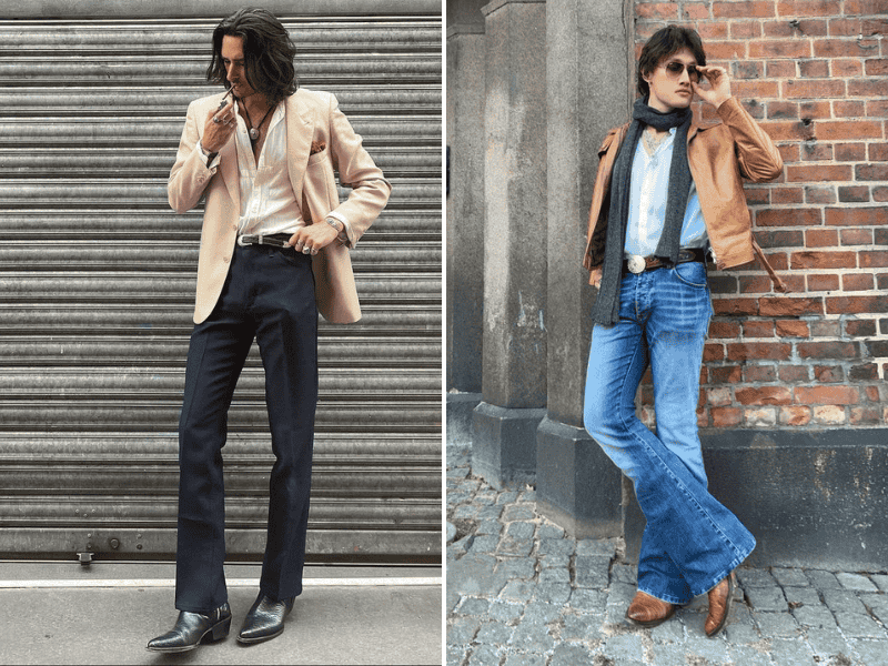Phối quần ống loe với giày boots 