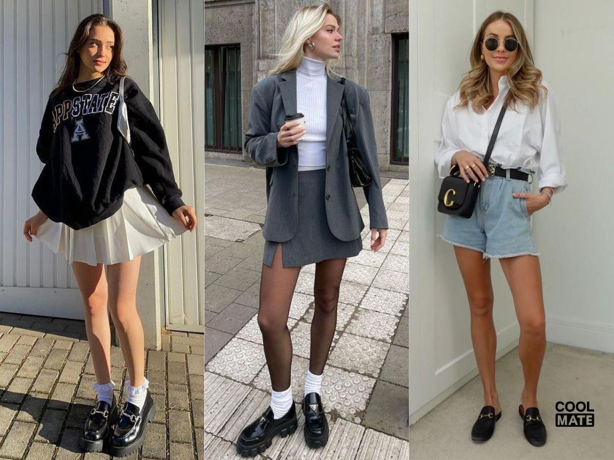 Mix giày lười nữ cho outfit dạo phố