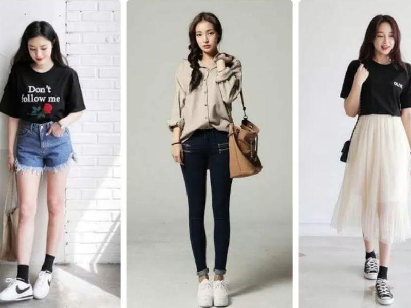 Tùy theo đặc điểm vóc dáng mà nàng có thể chọn cách phối đồ và giày thể thao phù hợp