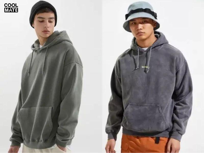 Áo hoodie phối quần baggy kết hợp với áo giữ nhiệt