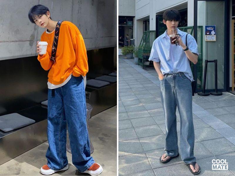 Phối quần jeans nam Hàn Quốc với giày