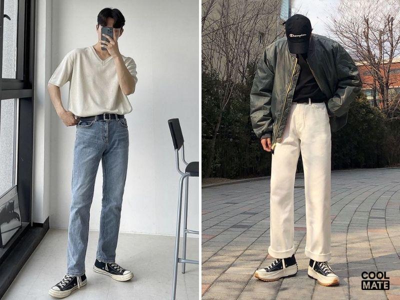 Quần jeans nam Hàn Quốc regular