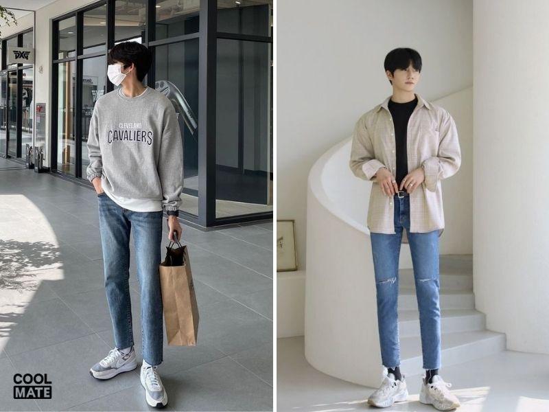 Quần jeans nam Hàn Quốc slimfit