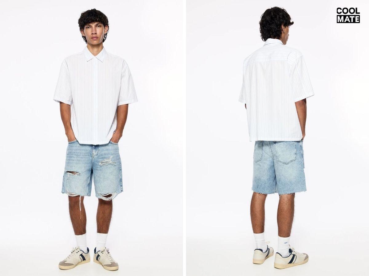 Mix đồ với quần jean rách nam lịch lãm