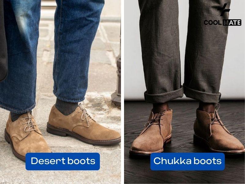 khác biệt chất liệu giữa Desert boots và Chukka boots