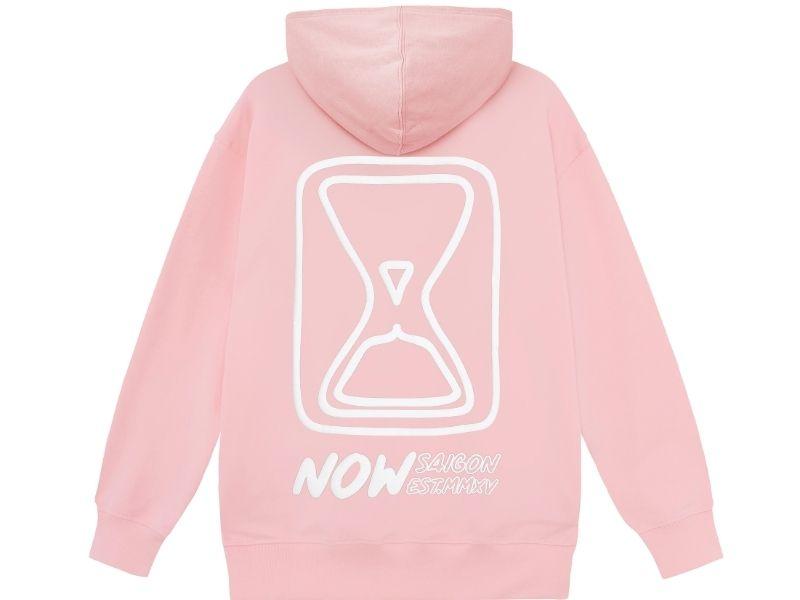 Hoodie hồng local brand NOW Saigon
