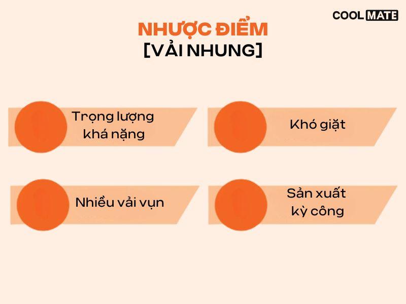 nhược điểm vải nhung