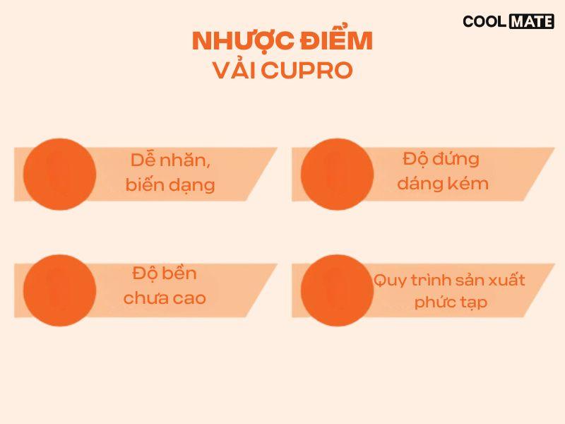 nhược điểm vải cupro