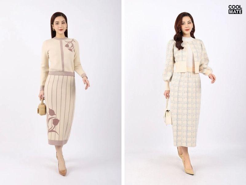 vải knit làm váy 