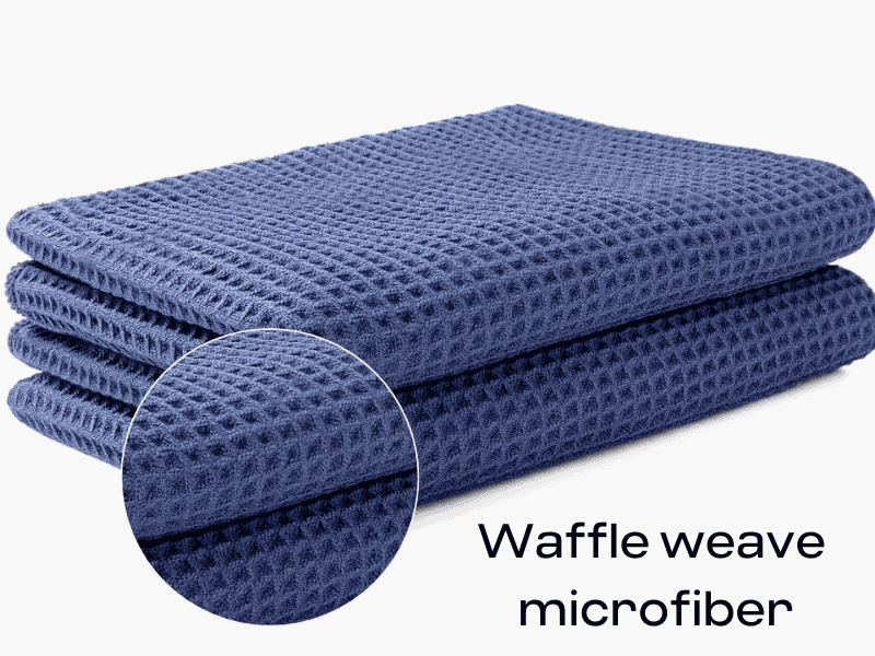 Waffle Weave Microfiber có cấu trúc giống như hình dáng của một chiếc bánh waffle 