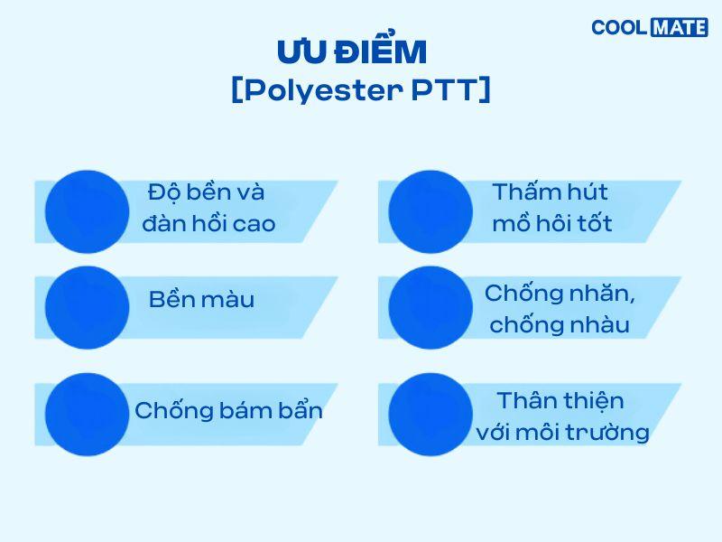 ưu điểm của vải polyester ptt