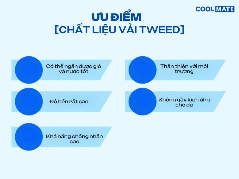 Chất vải Tweed dày nên có thể ngăn được gió 