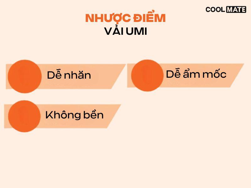 Nhược điểm của vải umi