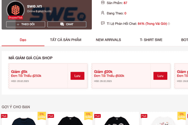 SWE là shop quần áo Local Brand trên Shopee được ưa chuộng 