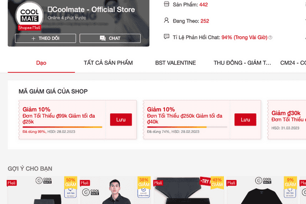 Coolmate.me - shop quần áo Local Band trên Shopee được yêu thích nhất