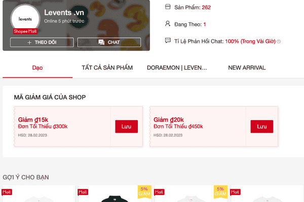 Ghé shop quần áo Local Brand trên shopee Levents.vn ngay