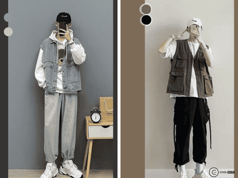 Áo khoác gile nam phối cùng jogger trẻ trung, năng động(Nguồn Internet)