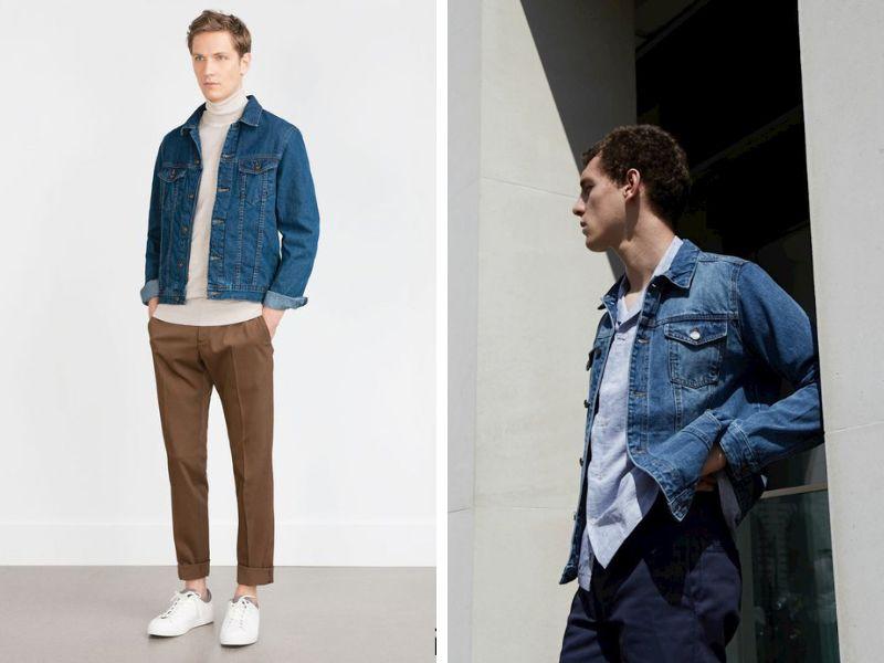 Phong cách phối layer cùng áo khoác jeans