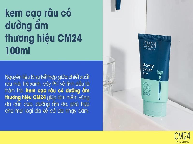 Kem cạo râu thương hiệu CM24 có chứa chiết xuất trà xanh