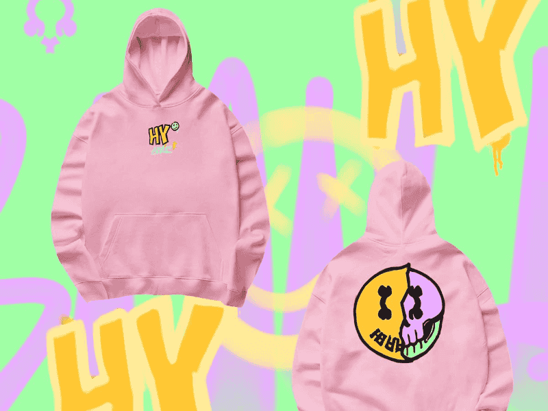 Hoodie hồng Local Brand Hey You Studio