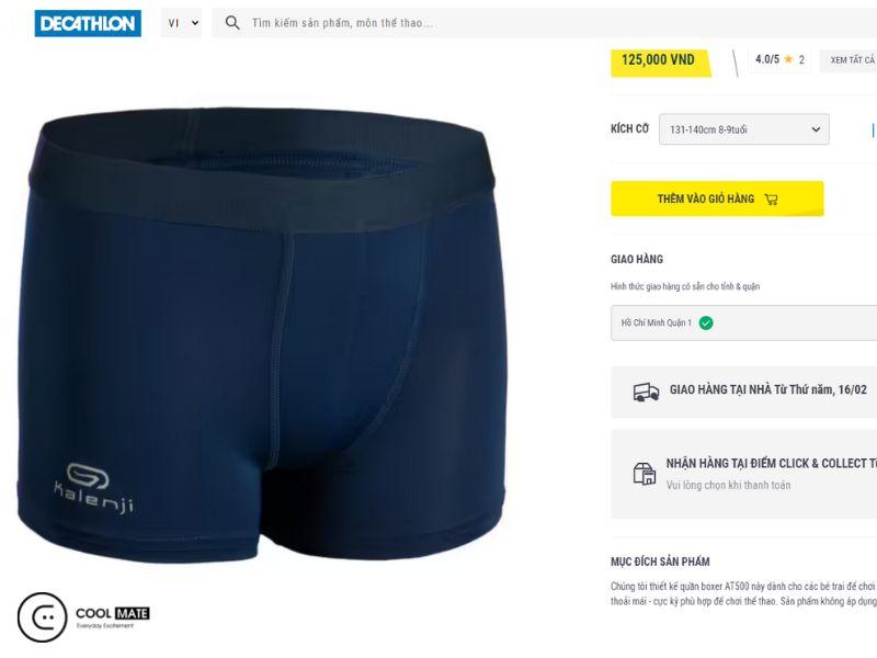 Quần lót cho bé trai thể thao hiệu Decathlon 