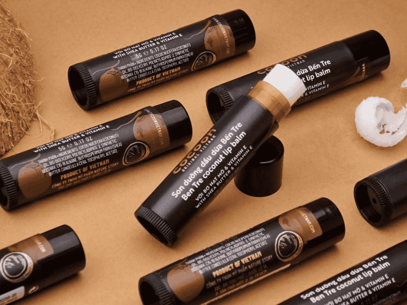 Son dưỡng môi nam The CoCoon Dầu Dừa Bến Tre lành tính, không kích ứng