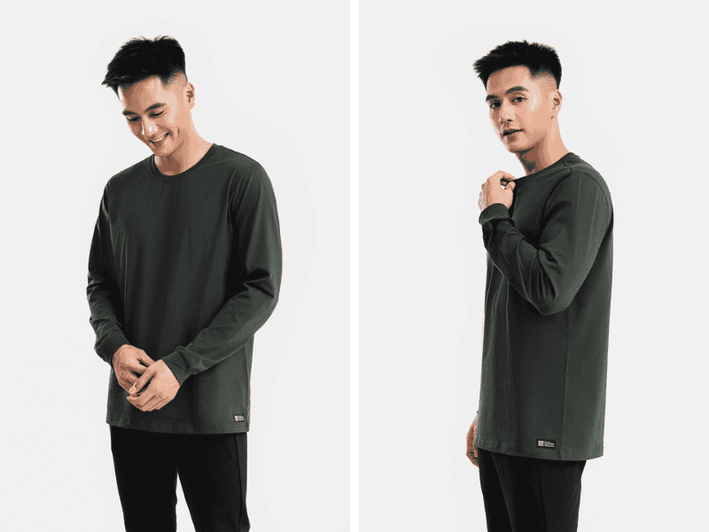 Áo thun dài tay cotton compact v2