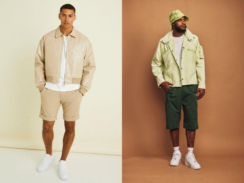 Jacket boxy phối quần short