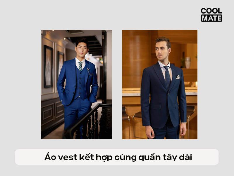 Áo vest + quần tây dài