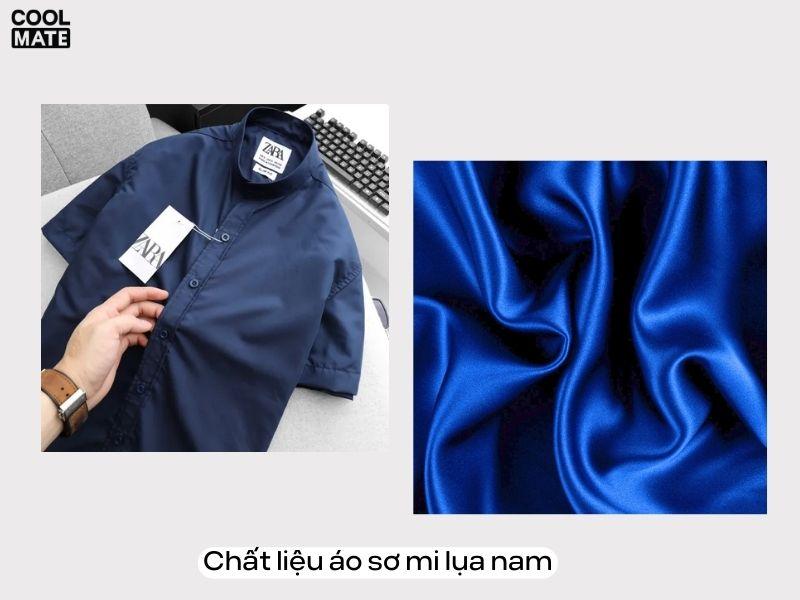 Chất liệu lụa trên áo sơ mi nam