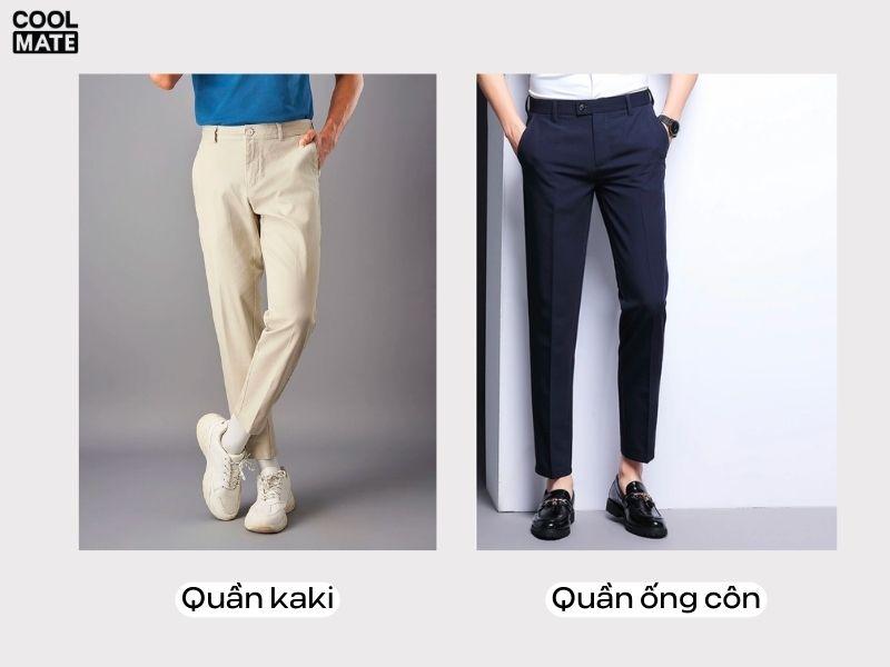 So sánh quần kaki và quần ống côn