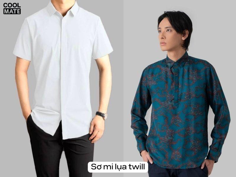 Áo sơ mi lụa twill