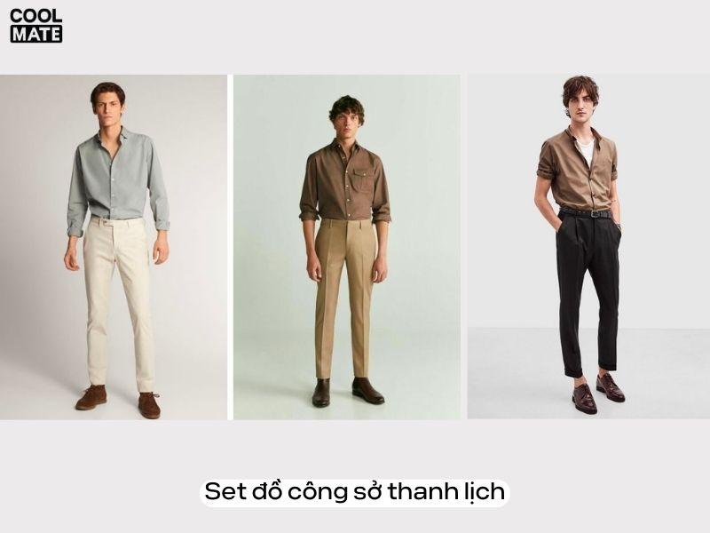 Phối quần ống côn với vest công sở