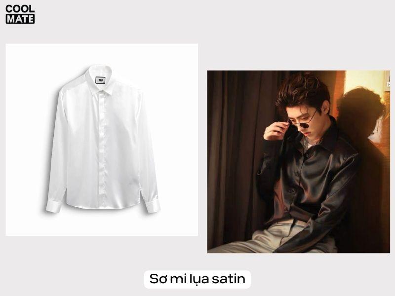 Áo sơ mi lụa satin