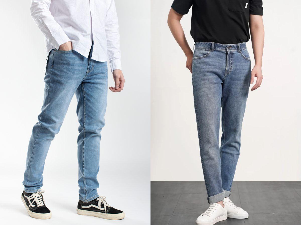 Slim fit ôm vừa phải theo dáng chân, không quá bó sát như skinny jeans
