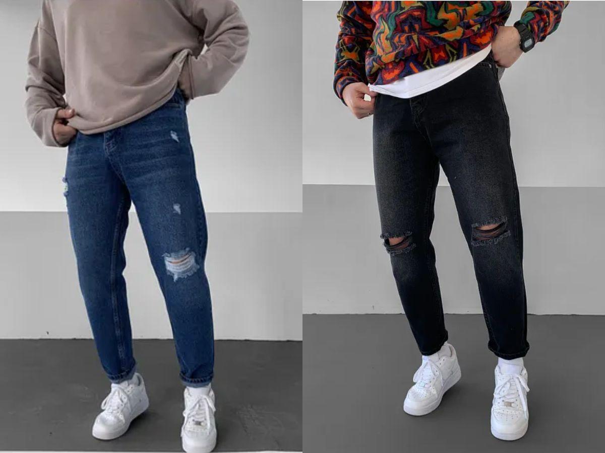 Tapered fit jeans có phần hông và đùi rộng rãi
