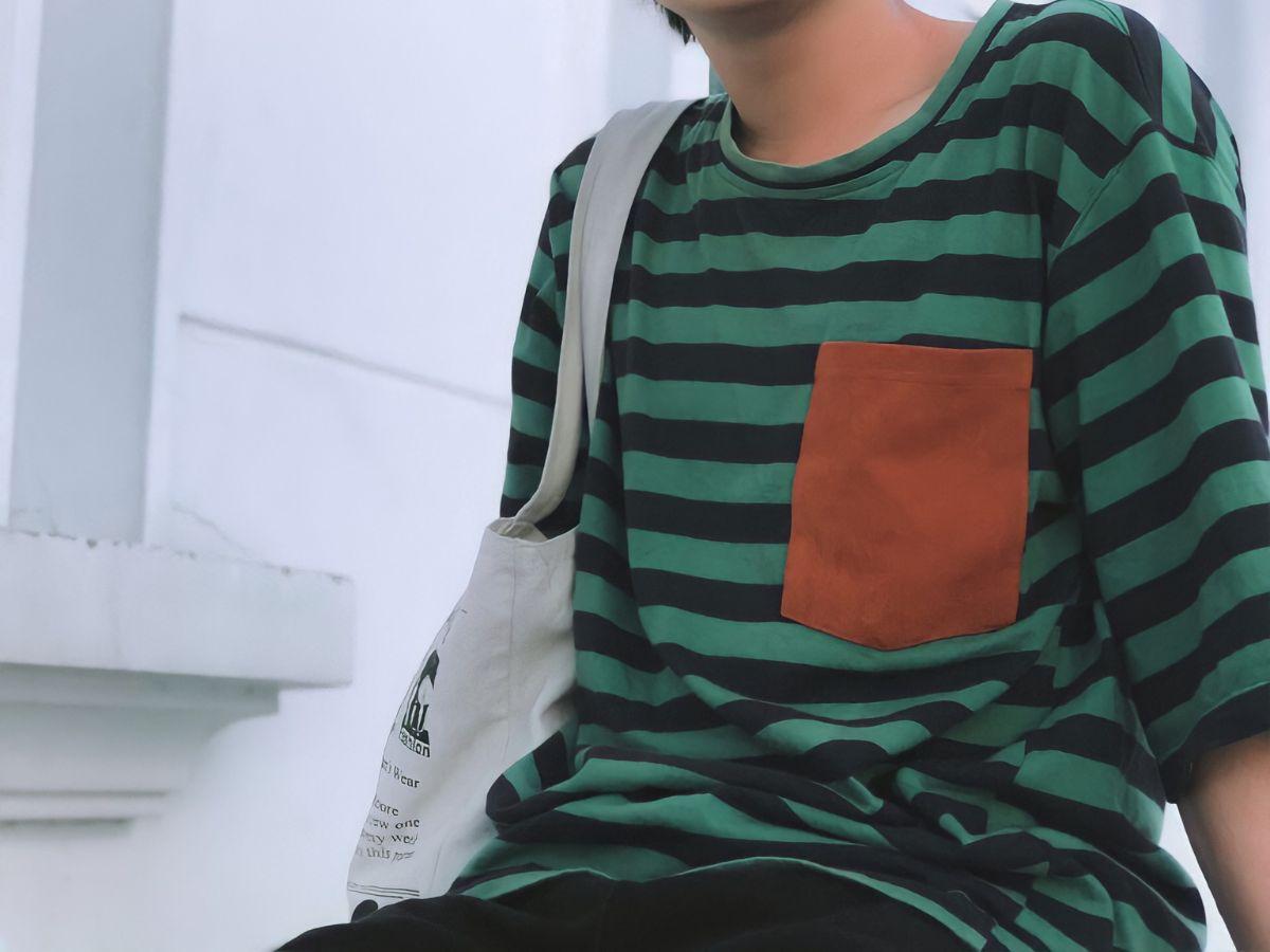 Áo Thun Tay Dài Sọc Ngang Bản To Form Rộng Unisex