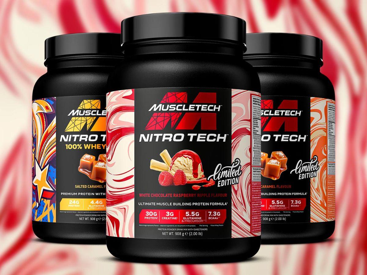 Bột whey MuscleTech NitroTech hỗ trợ luyện tập