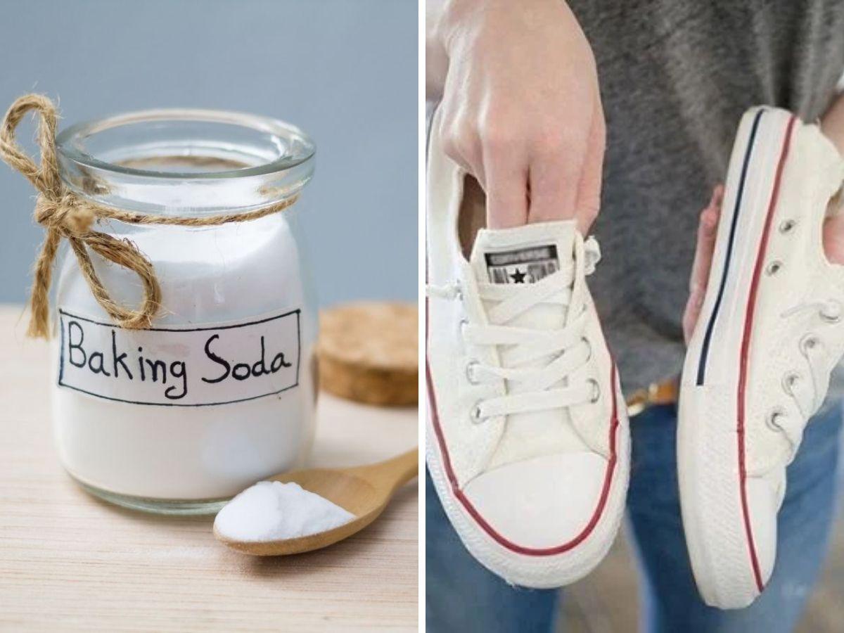 Làm sạch giày bằng baking soda