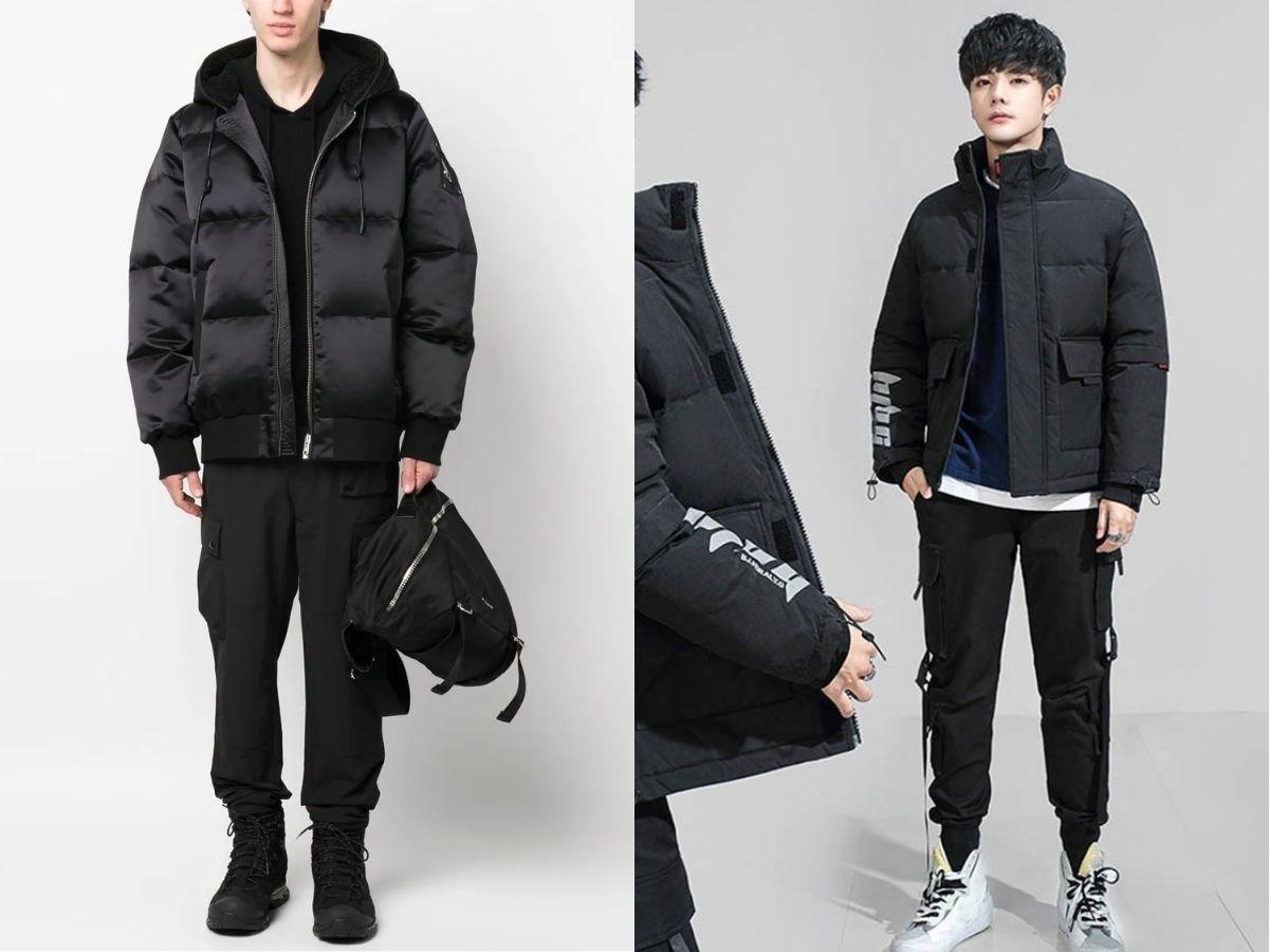 Áo phao + sweater + quần jogger + giày sneaker là combo mang lại sự thoải mái, năng động