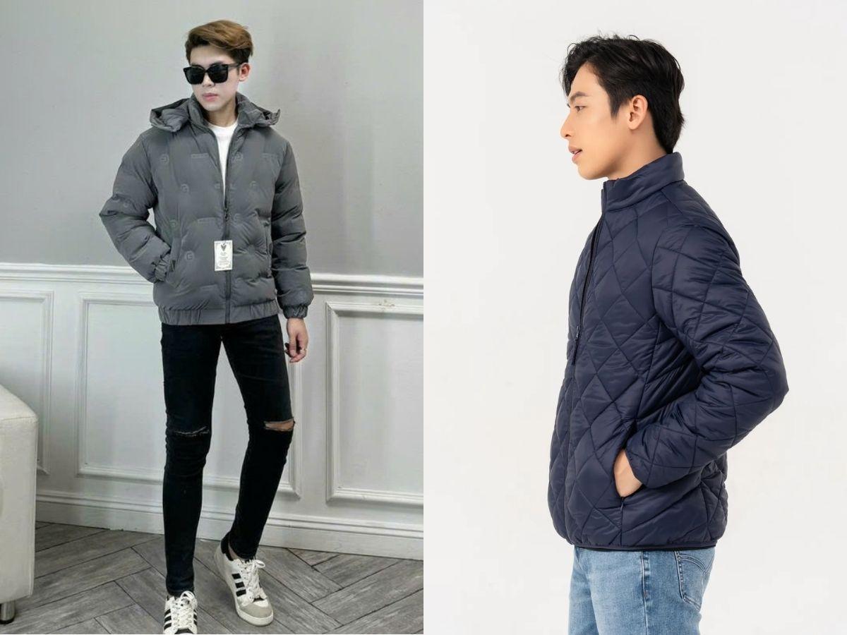 Áo phao phối với áo thun quần jean đơn giản nhưng không bao giờ lỗi mốt