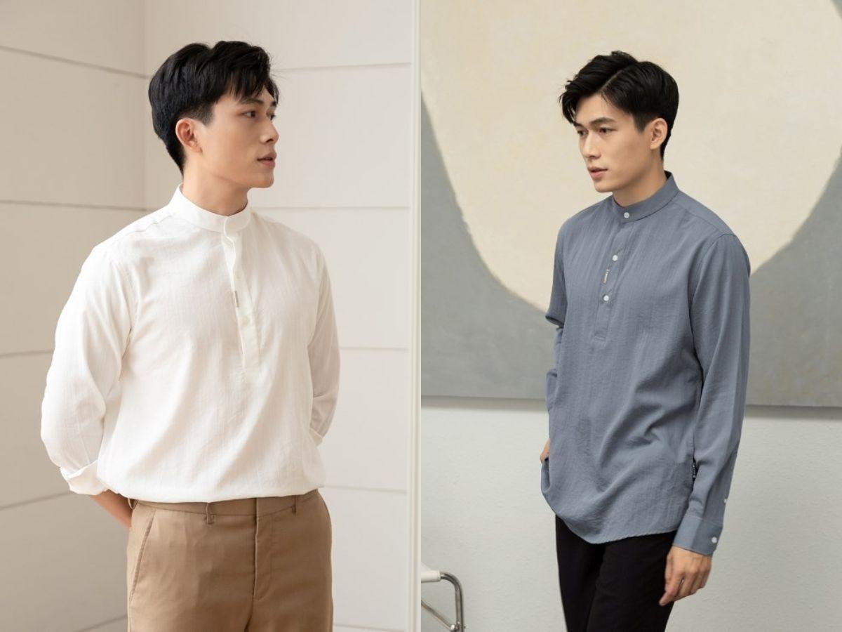 Lá cổ có đầu tròn, mang lại vẻ mềm mại
