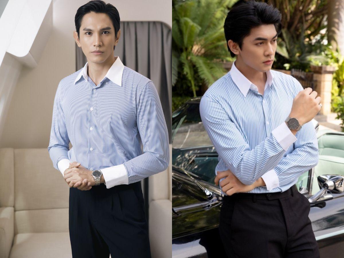 Lá cổ xòe rộng ra hai bên, tạo không gian cho cà vạt